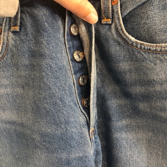 AGOLDE | FEEL GOOD High Rise Button Fly Medium Wash 100% Cotton Jeans - Picture 4 of 7